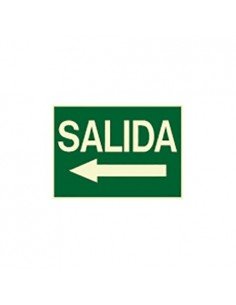Cartel Salida Flecha a la Izquierda Luminiscente Llenari 