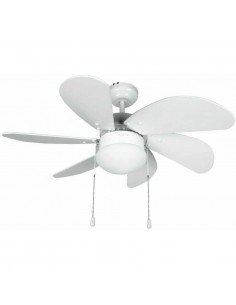 Ventilador techo blanco con Luz regulable 32' 6 aspas motor DC