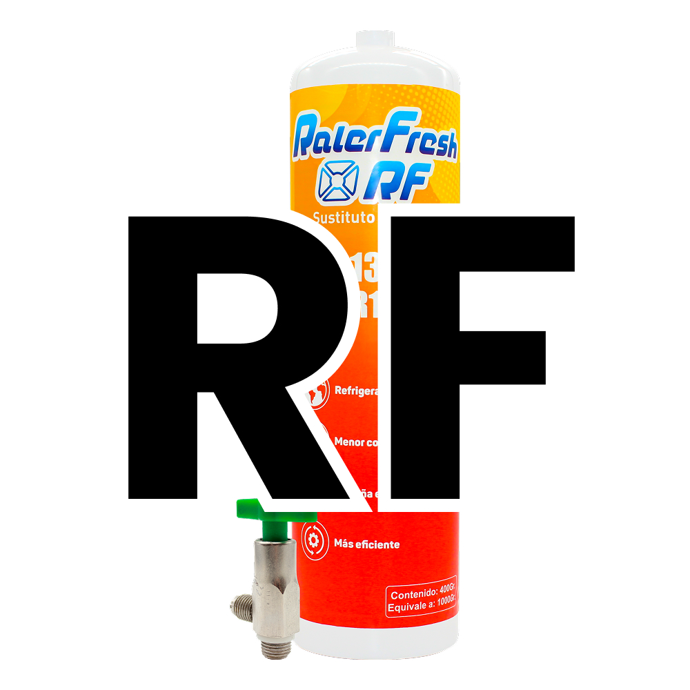 Gas Refrigerante Ralerfresh RF para aire acondicionado de coche o nevera, sustituto del gas R12 y R134A mas llave