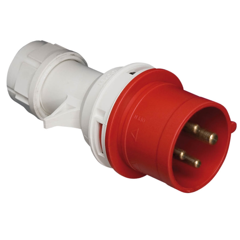 Clavija Cetac 4P, 3P+t 32A IP44 Roja