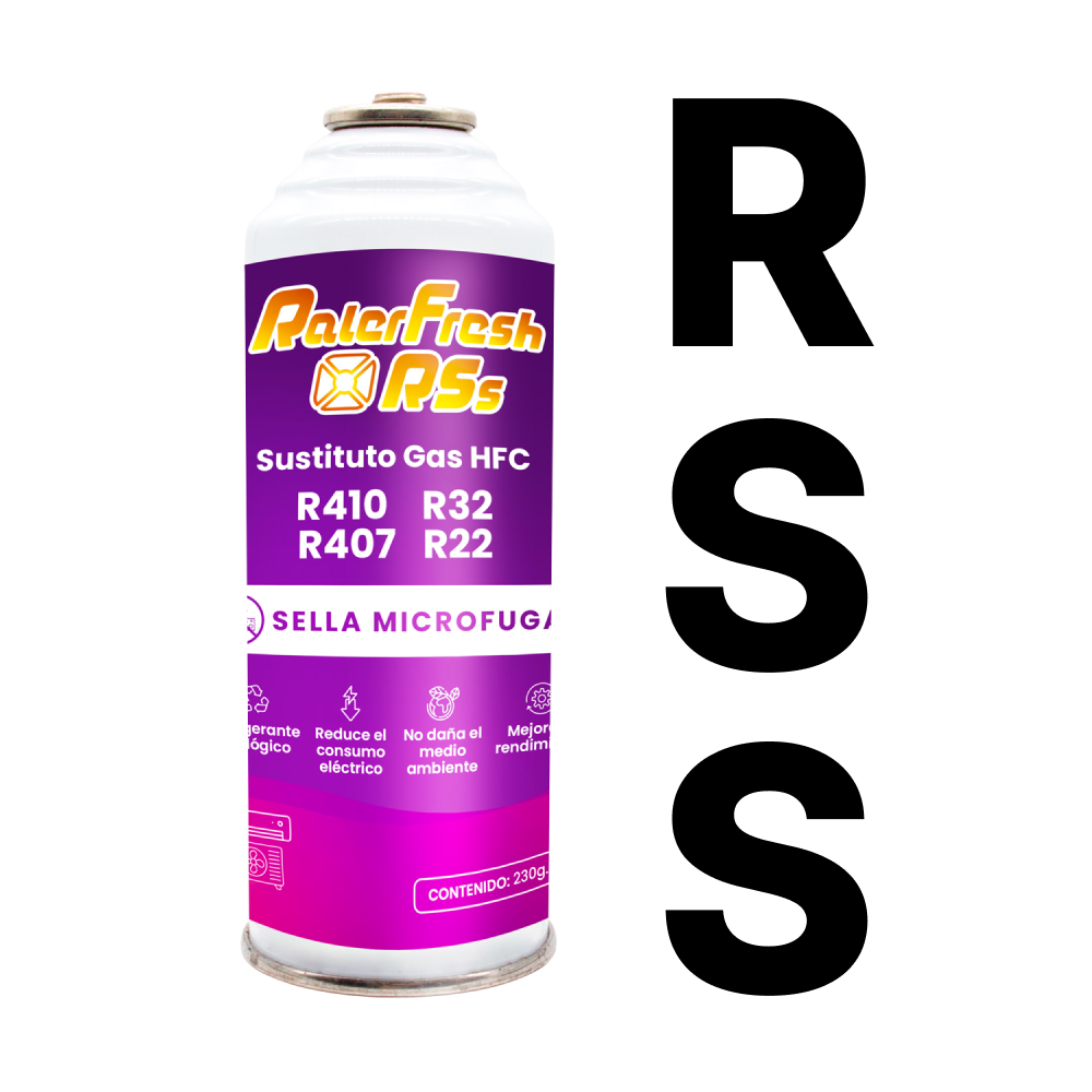 Gas Refrigerante Ralerfresh RSs Compacto para aire acondicionado tipo split sustituto de los gases R410,R32,R407 y R22