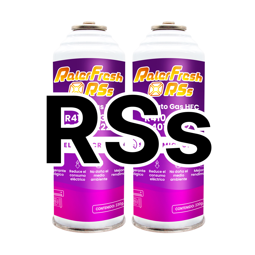 2 Botellas Gas Refrigerante Ralerfresh RSs para AA tipo split sustituto gases R410,R32,R407 y R22