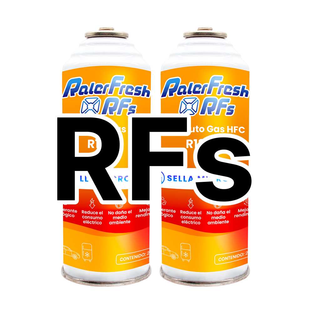 2 Botellas Gas Refrigerante Ralerfresh RFs Compacto para aire acondicionado de coche o nevera, sustituto del gas R12 y R134A