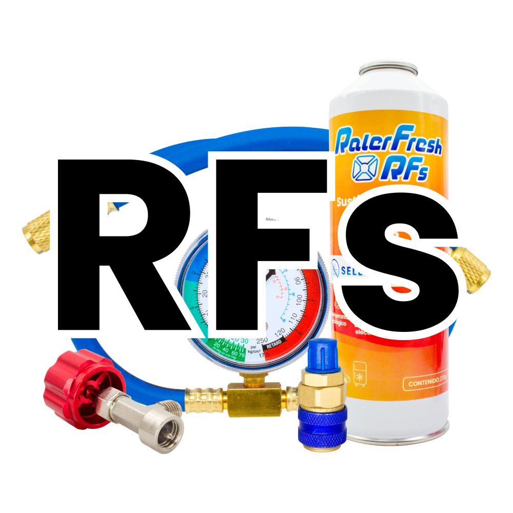 Gas Refrigerante Ralerfresh RFs para aire acondicionado coche o nevera, sustituto R12 y R134A manometro de manguera y conector