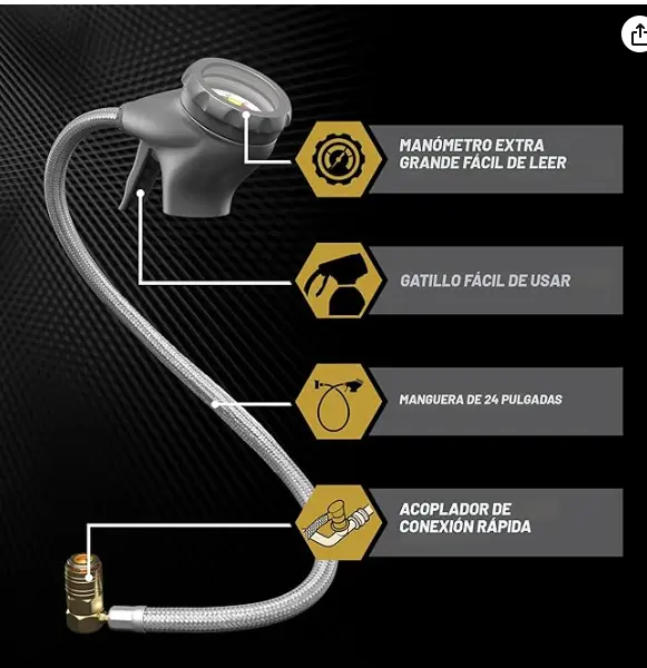 Dosificador con manometro y gatillo  Botellas Ralerfresh RC Entrada 1/2 salida conector rápido R134