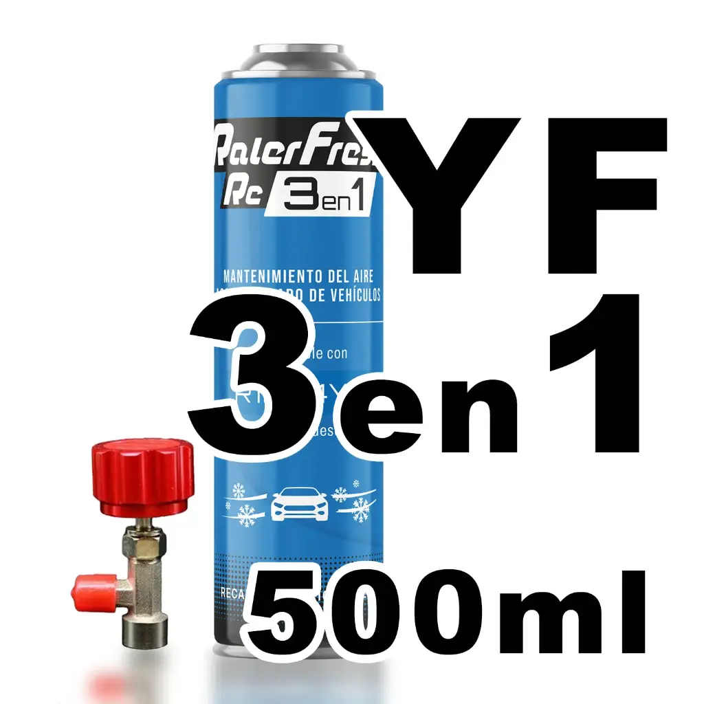 Pack Gas Refrigerante Ralerfresh RC R1234YF 3en1 500ml con llave dosificadora