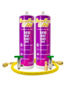 [2RALERSLA] Pack 2 botellas gas refrigerante RALERFRESH RS sustituto de los gases R410,R32,R407 y R22 mas llave, adaptador y manguera