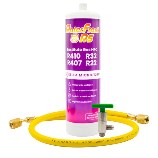 [RALERSM] Gas Refrigerante para Aire Acondicionado Tipo Split Ralerfresh RS sustituto de R410, R32, R407 y R22 mas manguera