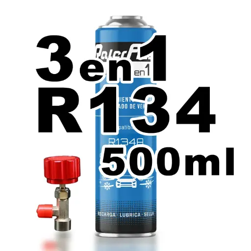 [RC1331-L] Pack Gas Refrigerante Ralerfresh RC R134A 3en1 500ml con llave dosificadora