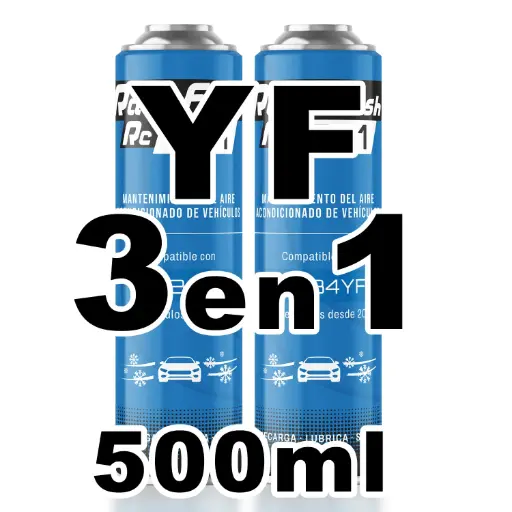 [RC1231-2] Pack gas refrigerante 2 botellas Ralerfresh RC R1234YF 3en1 500ml