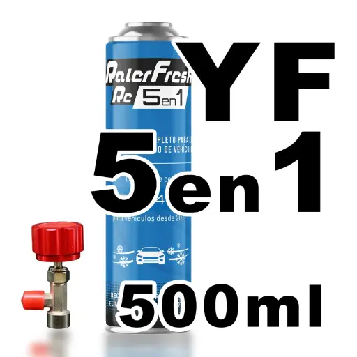 [RC1251-L] Pack Gas Refrigerante Ralerfresh RC R1234YF 5en1 500ml con llave dosificadora