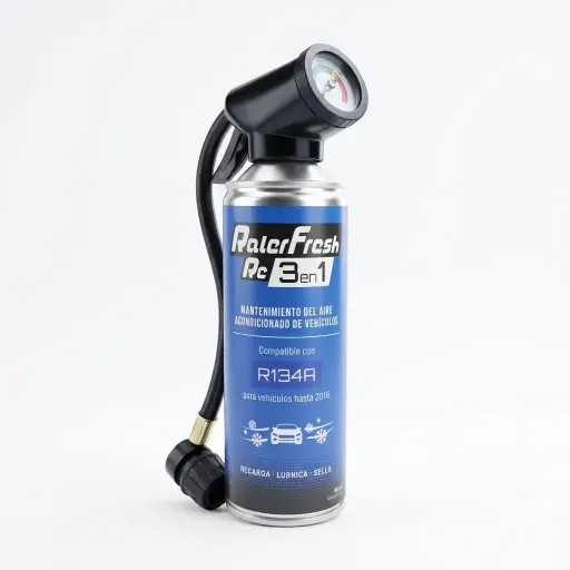 [RC1334-M1] Gas Refrigerante Ralerfresh RC 3en1 400ml para sistemas con R134A con Manómetro