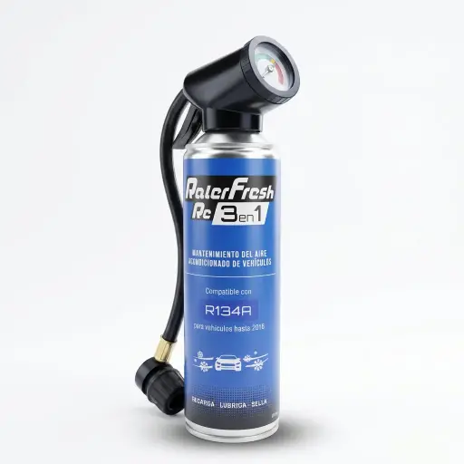[RC1335-M1] Gas Refrigerante Ralerfresh RC 3en1 500ml para sistemas con R134A con Manómetro
